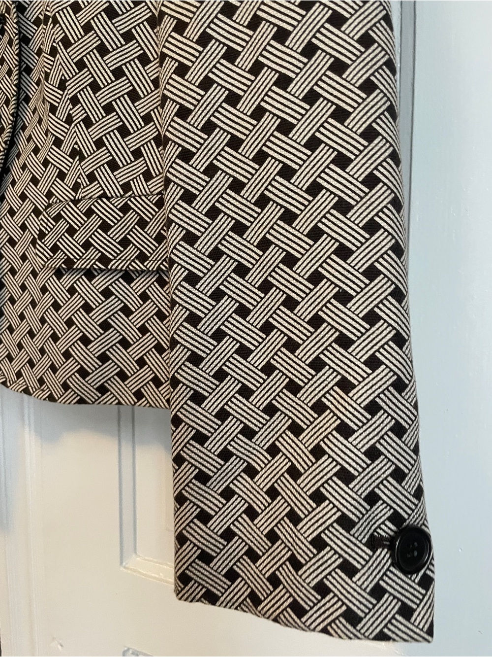 LOFT Petites Black and White Patterned Blazer Womens since  10P - Picture 4 of 6